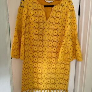 Yellow Lace Tunic Dress